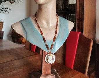 Vintage antique 1920s 1930s art deco French camée necklace
