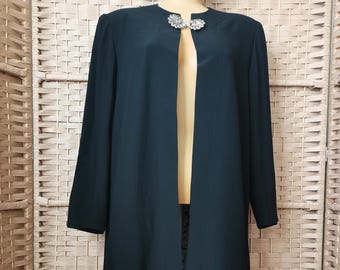 Vintage Rubberized Raincoat Cape, Hooded Waterproof Layer, Long
