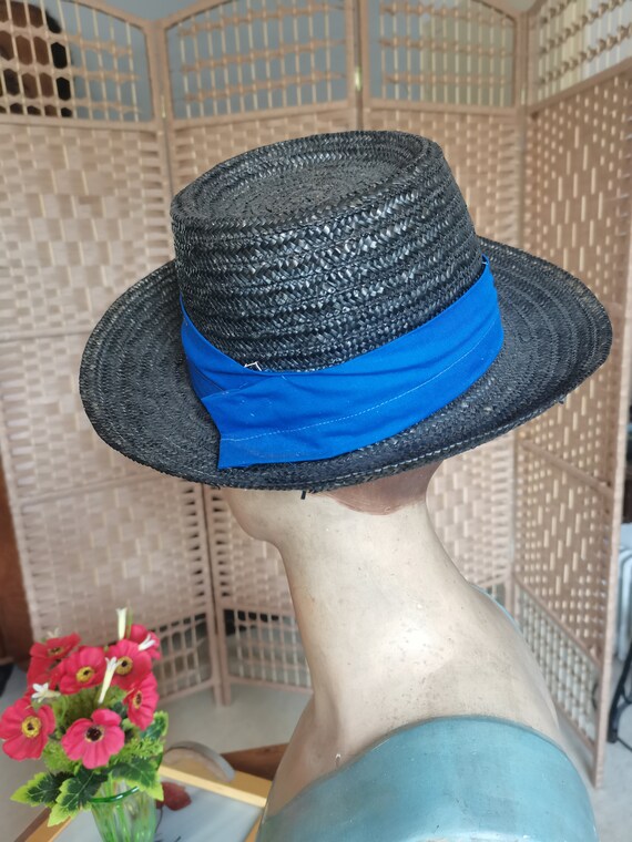 Vintage 1950s  straw hat french - image 3
