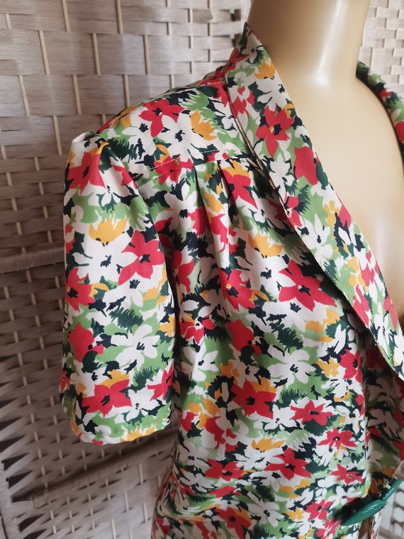 Vintage 1970s does 1920s 1930s floral blouse Size… - image 3