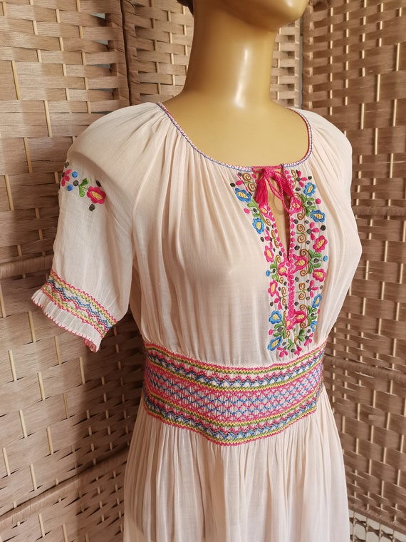 Vintage Antique 1920s 1930s Cotton Sheer Hungarian Folk 
