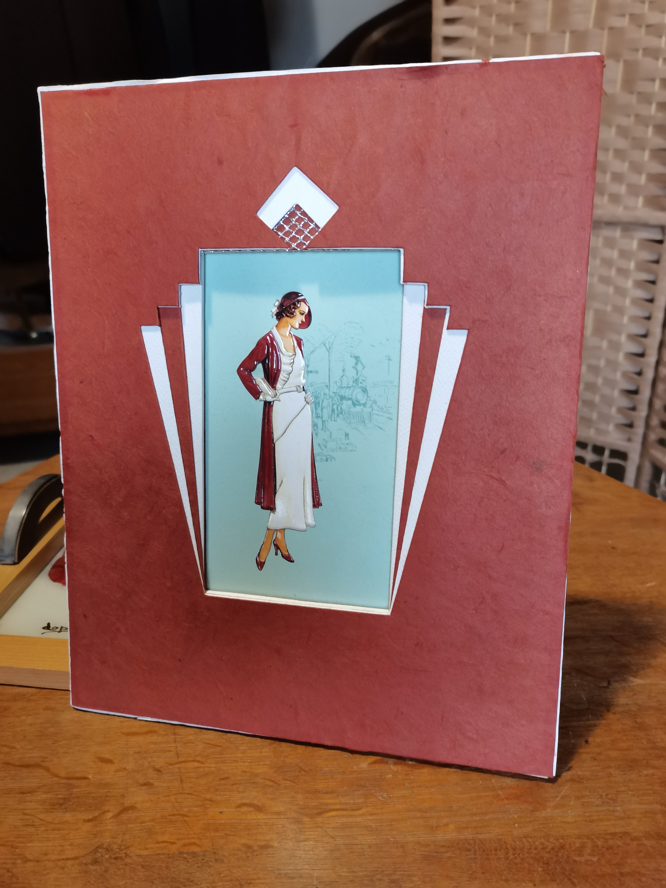 Vintage Art Deco 1930S Frame Picture Card
