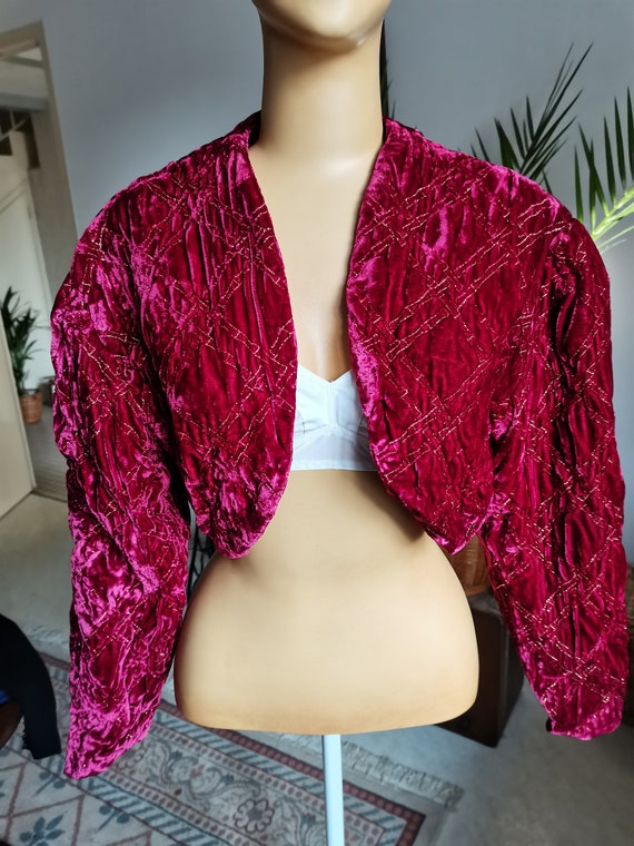 Vintage 1930s 1940s velvet bolero jacket Size L X