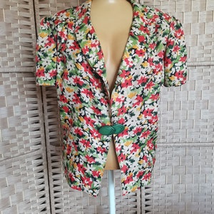 Vintage 1970s does 1920s 1930s floral blouse Size XL XXL