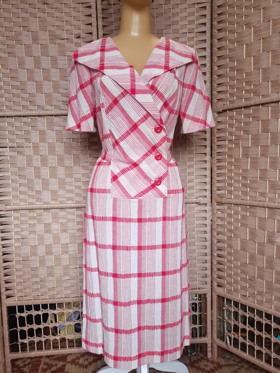 Vintage 1960s does 1940s dress Size M L - image 1