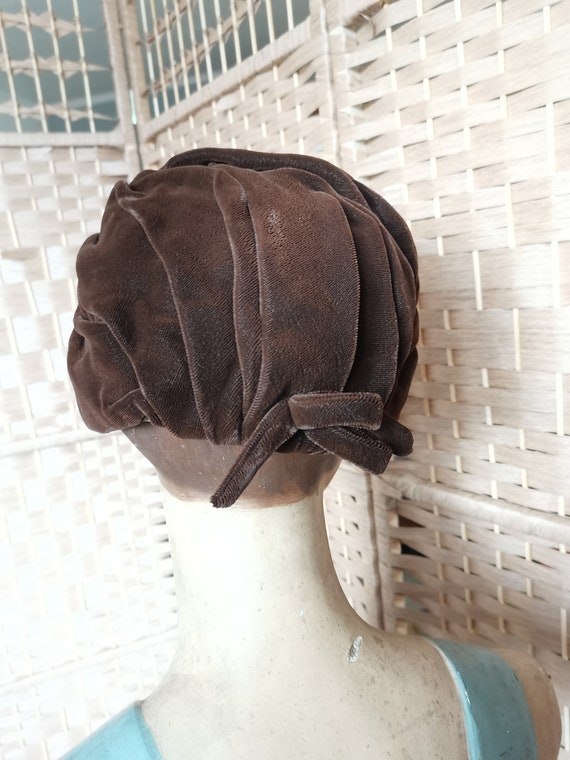 Vintage 1960s  does 1930s turban hat  french - image 4