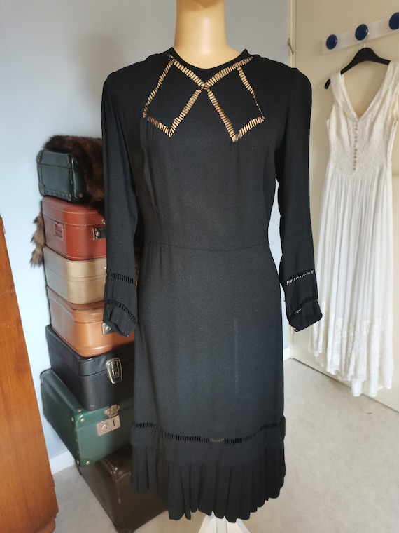 Vintage black 1930S dress Size M L