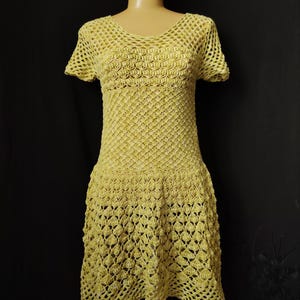 Vintage antique crochet art deco dress 1930s Size XS S