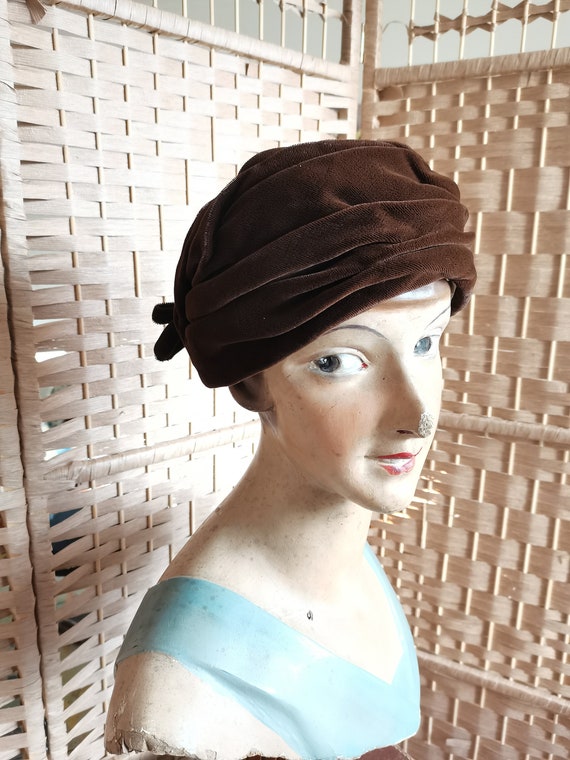 Vintage 1960s  does 1930s turban hat  french - image 2