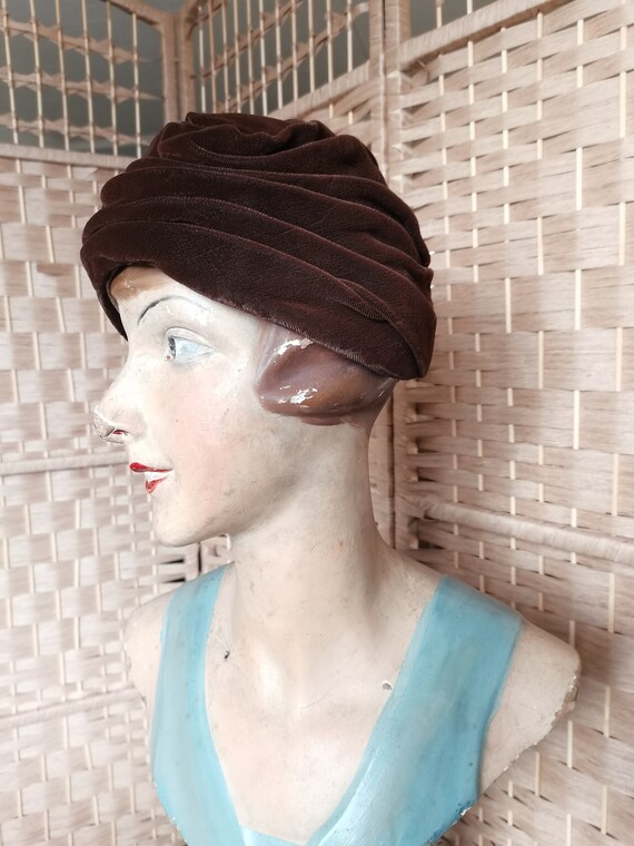 Vintage 1960s  does 1930s turban hat  french - image 3