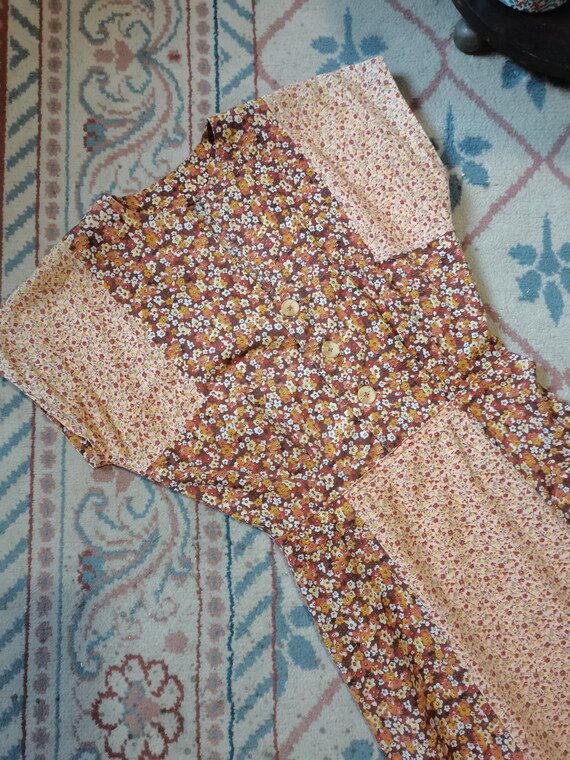 Vintage cotton feedsack 1940s dress Size XS S