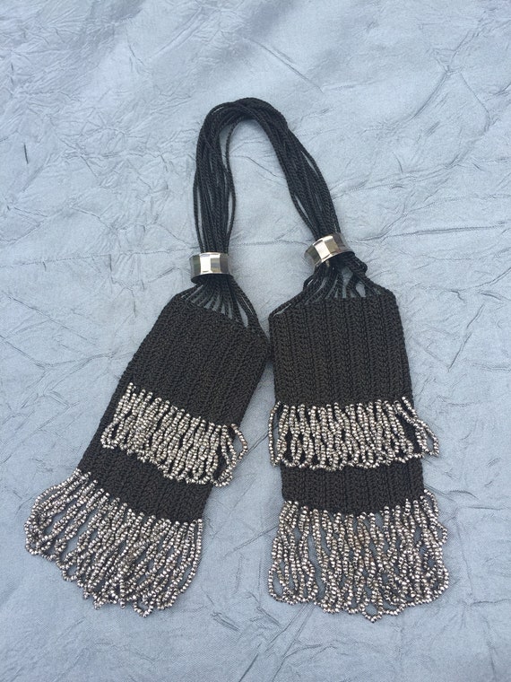 Antique Victorian Flapper Beaded Crochet Miser Pur
