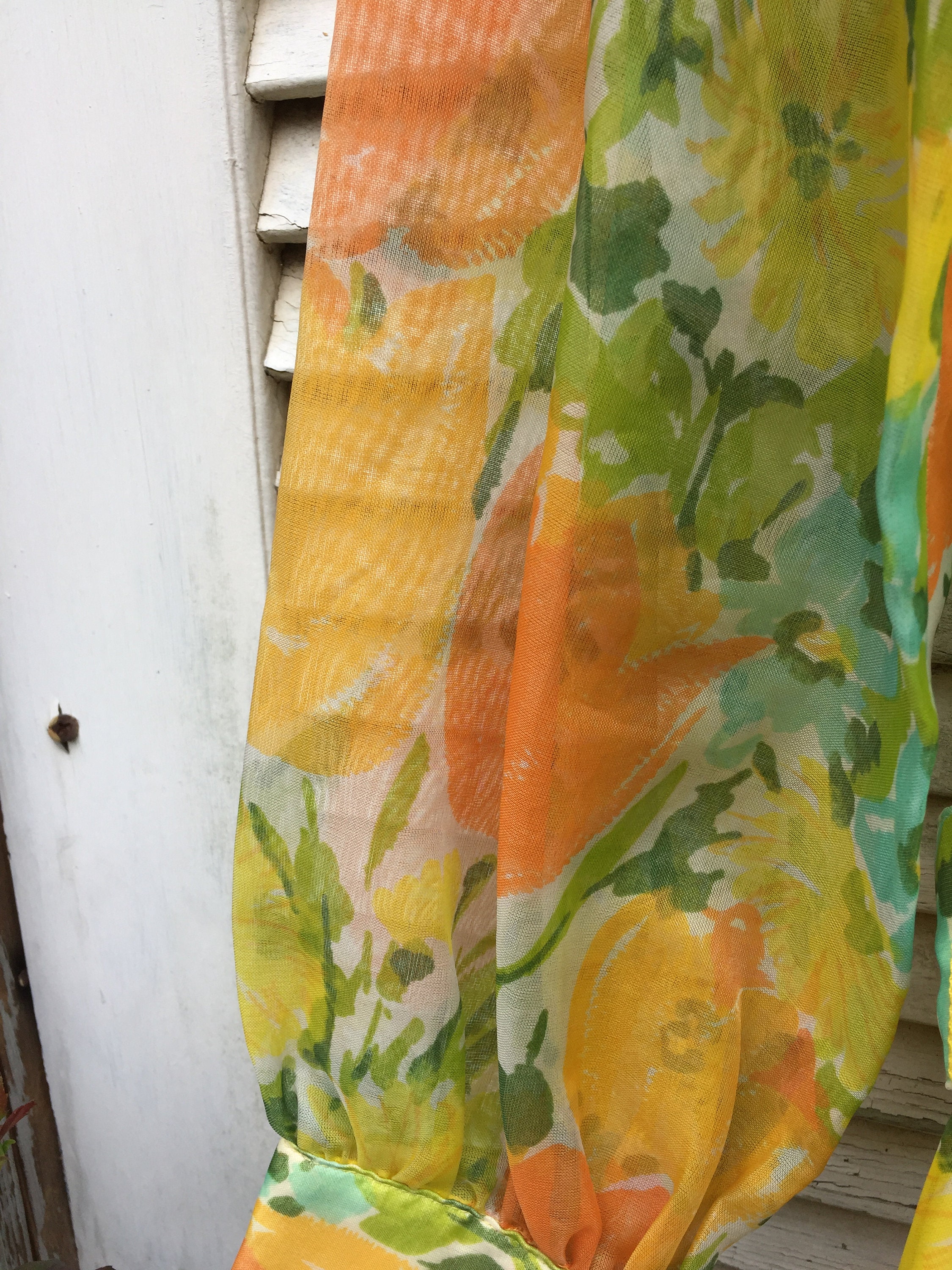 Citrus Color Floral Maxi Dress - Etsy