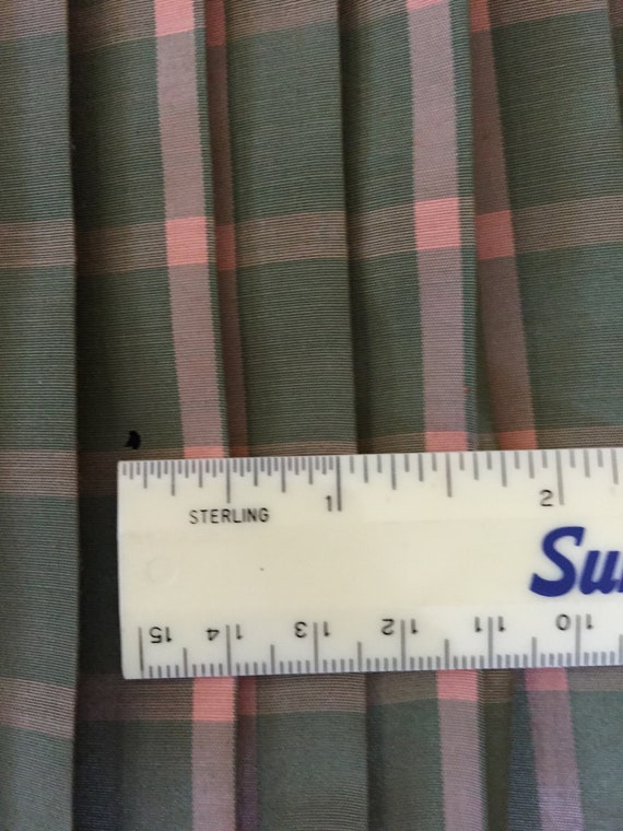 Double Breasted Pleated Green and Peach Plaid Dre… - image 10