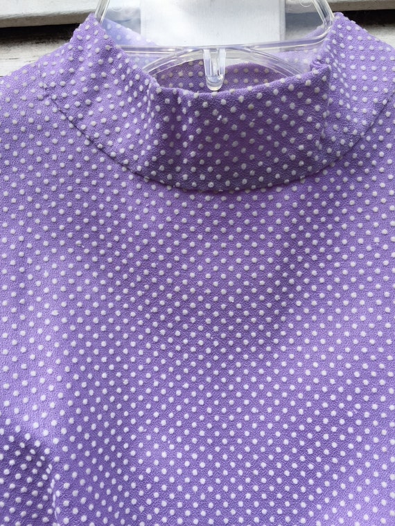 Young Teen's Sweet Granny Dress Purple Dotted Swi… - image 6