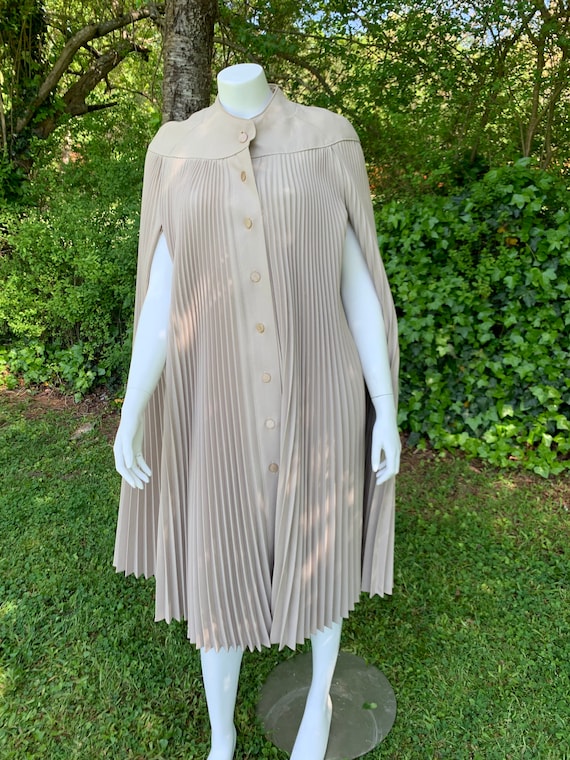Incredible Pleated Taupe Cape