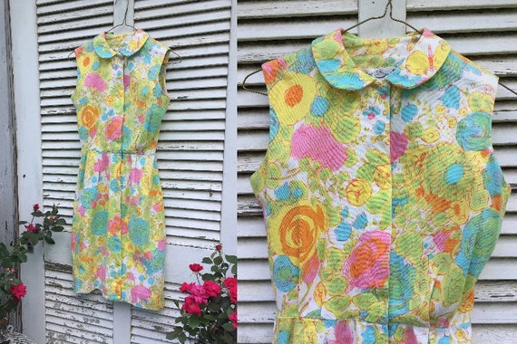 Serbin Floral Shirtwaist Dress with Pan collar