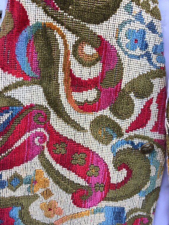 Colorful Mod Paisley Tapestry Vest - image 4