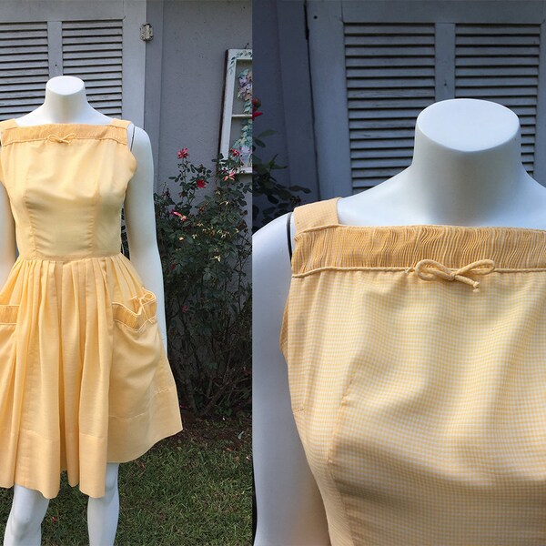 Yellow Gingham Dress Etsy