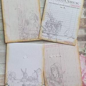 Printable Alice In Wonderland Fabric Sample Cards, Ephemera, Junk Journals, image 3