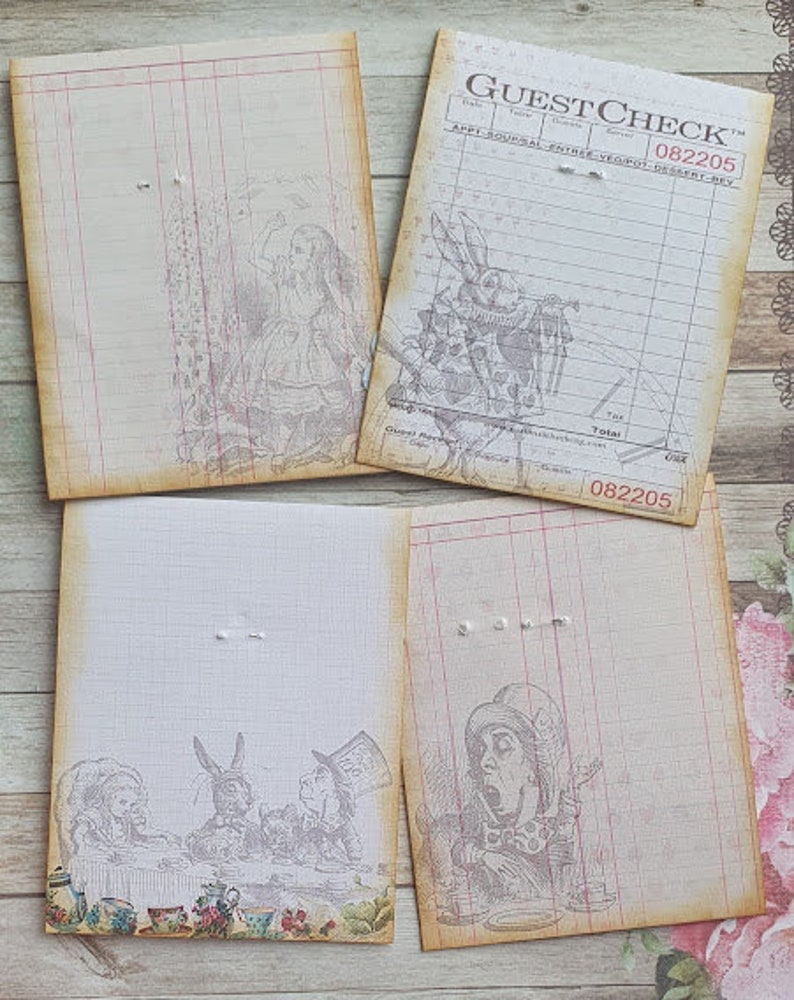 Printable Alice In Wonderland Fabric Sample Cards, Ephemera, Junk Journals, image 3