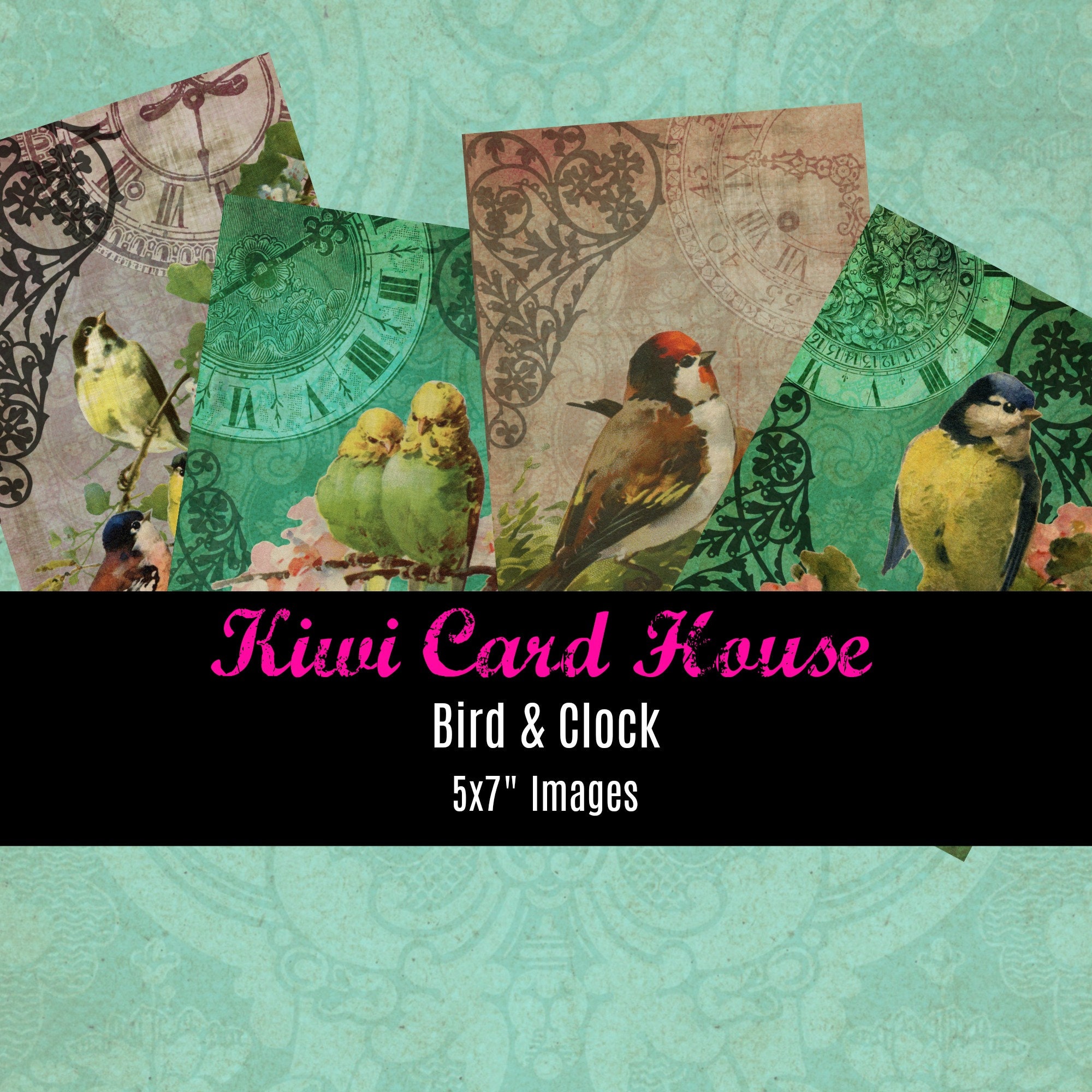 Vintage Birds Junk Journal 5x7 Kit collage scrapbooking decoupage DIY ...