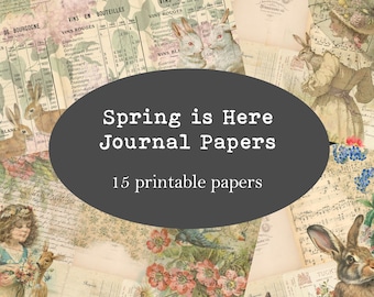 Spring is Here, Printable Journal Paper, Digital Paper
