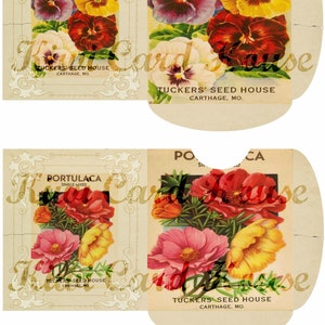 Printable Vintage Seed Pockets, Ephemera, Junk Journals, Scrapbooking, Floral, Flowers image 3