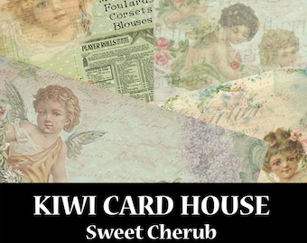 Sweet Cherub Junk Journal Kit, Printable, Scrapbooking, Ephemera