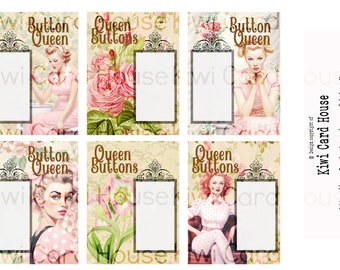 Button Cards, Collage Sheet, Ephemera, Junk Journals