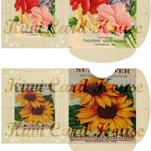 Printable Vintage Seed Pockets, Ephemera, Junk Journals, Scrapbooking, Floral, Flowers image 4
