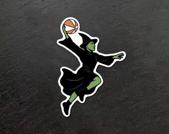 Wicked Elphaba Sticker Defying Gravity Witch Slam Dunk Basketball Sticker (Vinyl, Durable, Weather Resistant)