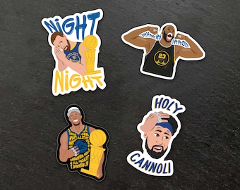 Warriors Fourever Champs Sticker Bundle (4 Stickers, Stephen Curry, Klay Thompson, Draymond Green, Andre Iguodala)