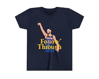 Klay Thompson Follow Through NBA Golden State Warriors T-shirt a maniche corte da basket giovanile