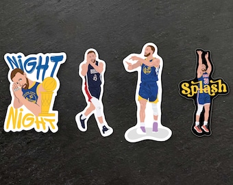 Stephen Curry Sticker Bundle (4 Stickers), Night Night Splash Golden State Warriors Basketball Sticker