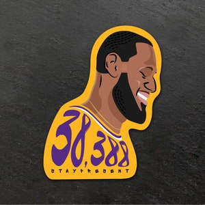 LeBron James Los Angeles Lakers NBA All-Time Scoring Leader Sticker Vinyl, Durable, Weather Resistant
