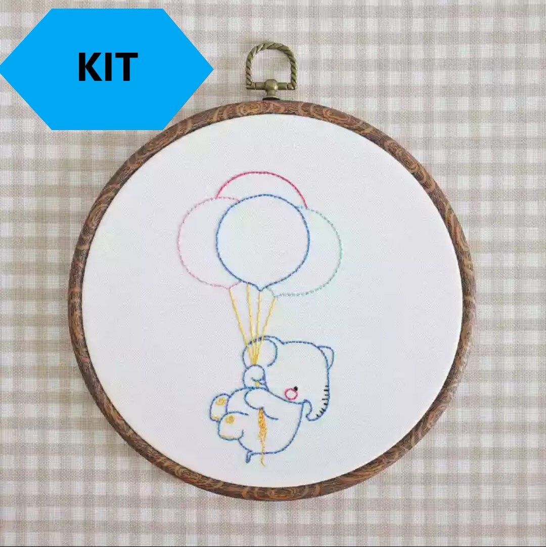 Elephant Hand Embroidery Kit Animal Embroidery Hoop Art Etsy Australia