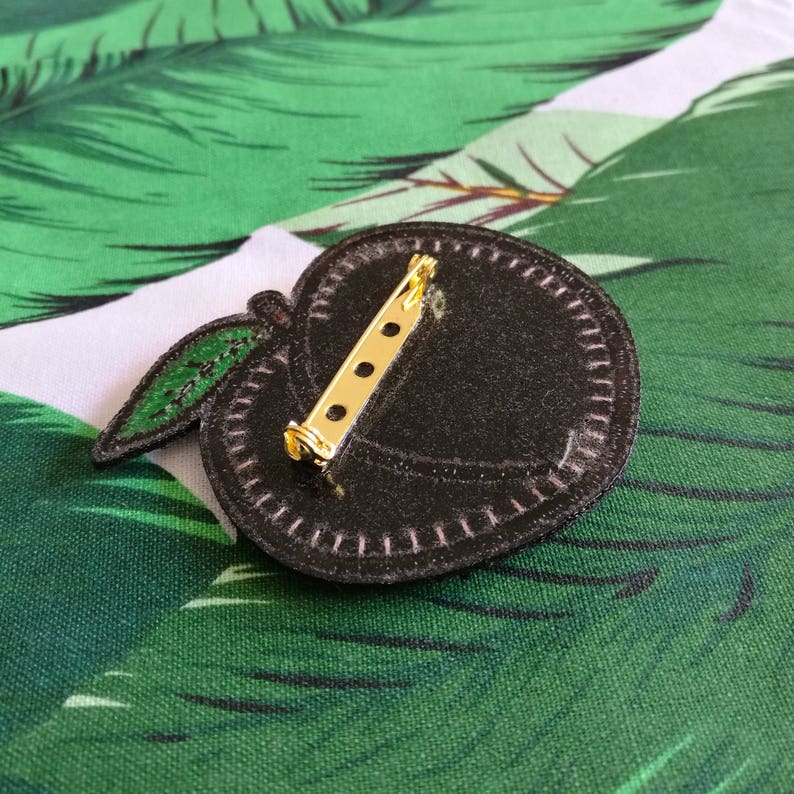 Peach Patches Coral Pink Peach Emoji Embroidered Brooch Etsy