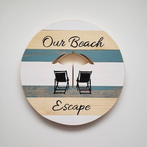 Our Beach Escape Wooden Sign, Beach Decor, Cottage Life, Shabby Chic, Coastal Living