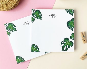 Monstera Notepad Modern Botanical A6 Notes Paper Tear Off Sheet Stationery List Memo Reminder Desk Pad Office Essential Coworker Gift