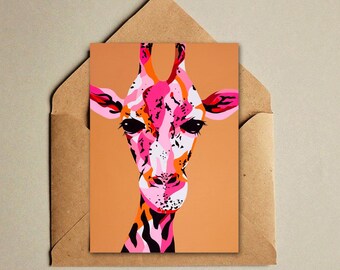 A6 Mini Print - Gigi had it - postkarte - girafe - papeterie - kunstdruck - illustration girafe - postkarte girafe - carte postale - A6 print