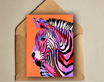 A6 Mini Print - No stars but stripes - zebra - postkarte - postcard - zebra illustration - zebra postcard - kunstdruck - stationery - print
