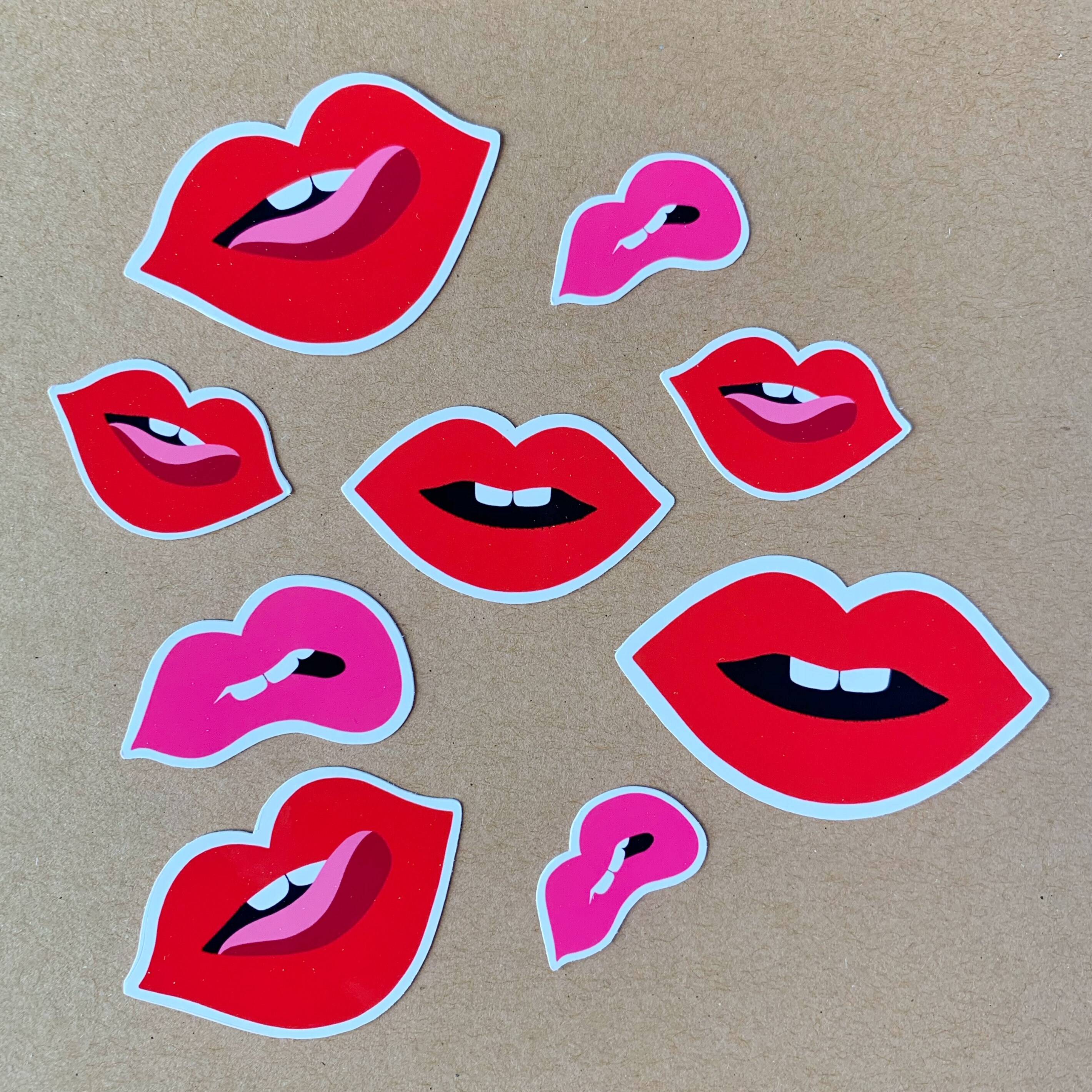 Downloadable Lips Sticker Lips Sticker Pack Kiss Kiss Lips Sticker Red Lips Pink | Etsy