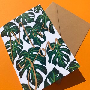 Monstera Miss You biglietto di auguri - Miss You - Monstera - biglietto di auguri - cancelleria - amicizia - illustrazione pianta