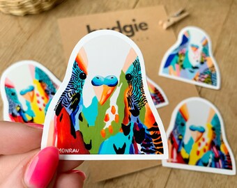 Budgie Kelly - sticker - single sticker - budgie sticker - bird sticker - handmade - colorful