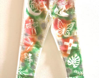 Maat 9 Love Rasta Hand Painted Sparkle Jeans