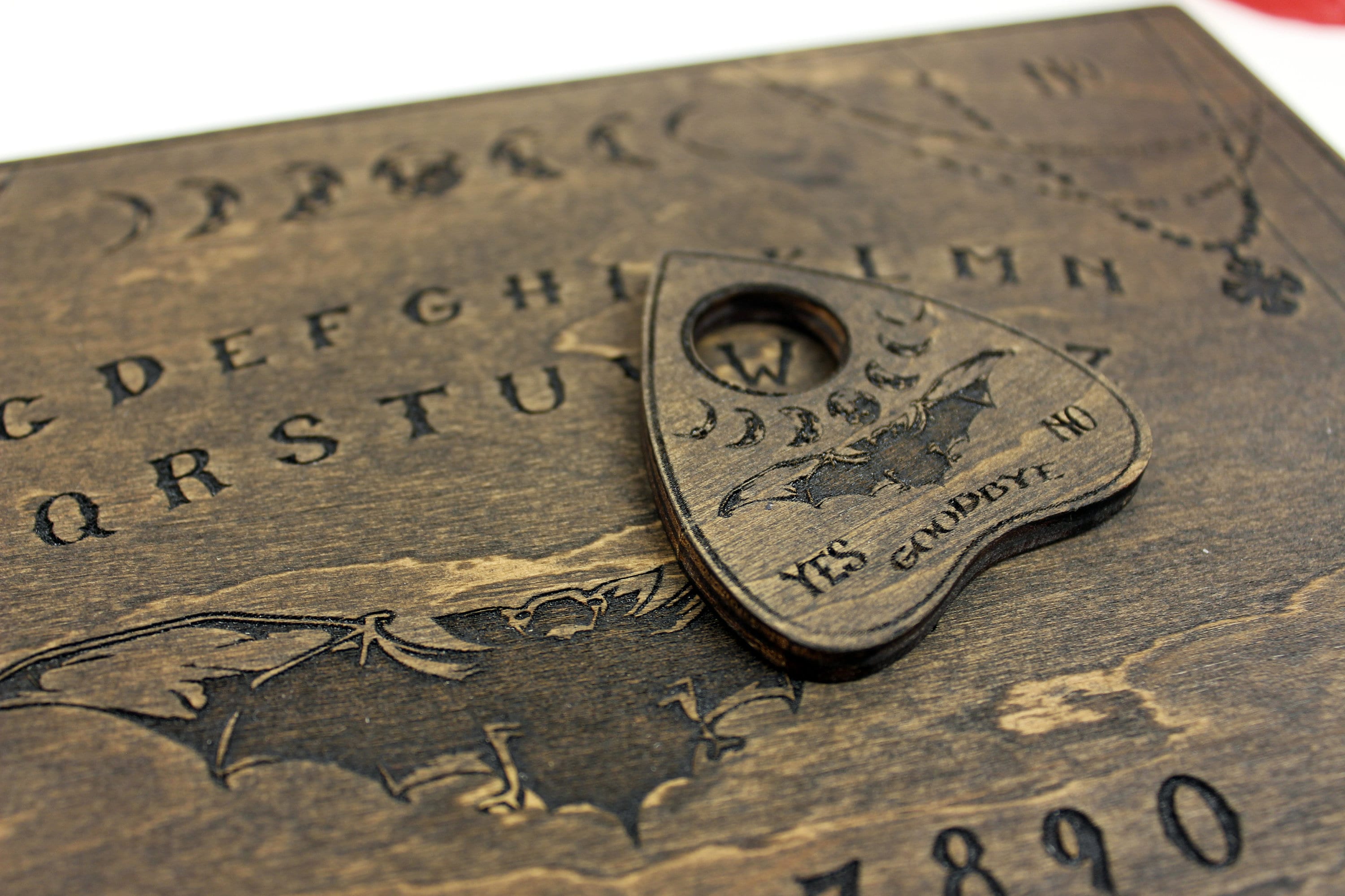 Ouija Board with Planchette-Talking Board-Board Games-Witchcraft Decor-Wiccan Gifts-Occult Game Board-Wooden Spirit Board-Engraved Board