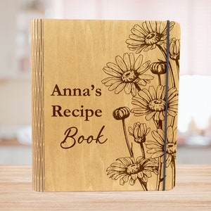 Personalized Recipe Book-Custom Cookbook-Recipe Binder-Recipe Journal-Gift For Mom-Blank Recipe Book-Keepsake Recipe Idea-Wood Recipe Book