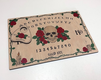 Wooden Spirit Ouija Board with Planchette-Talking Board-Board Games-Witchcraft Decor-Wiccan Gifts-Occult Game Board-Handmade Ouija Board