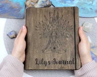 Hardcover Journal-Manifestation Journal-Personalized Journal for Women-Personalized Notebook-Custom Wooden Notebook-Writing Journal